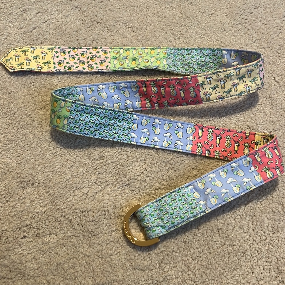 Vineyard Vines Patchwork Belt, D-ring, Size S